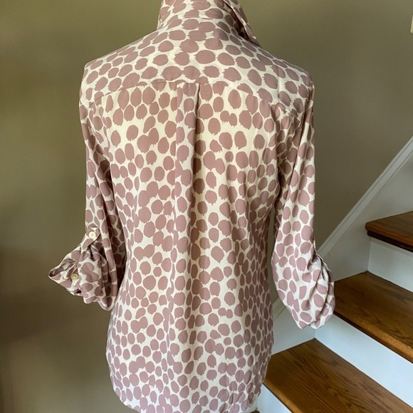 Loft Mauve Giraffe Print Button Down Shirt - Picture 6 of 8
